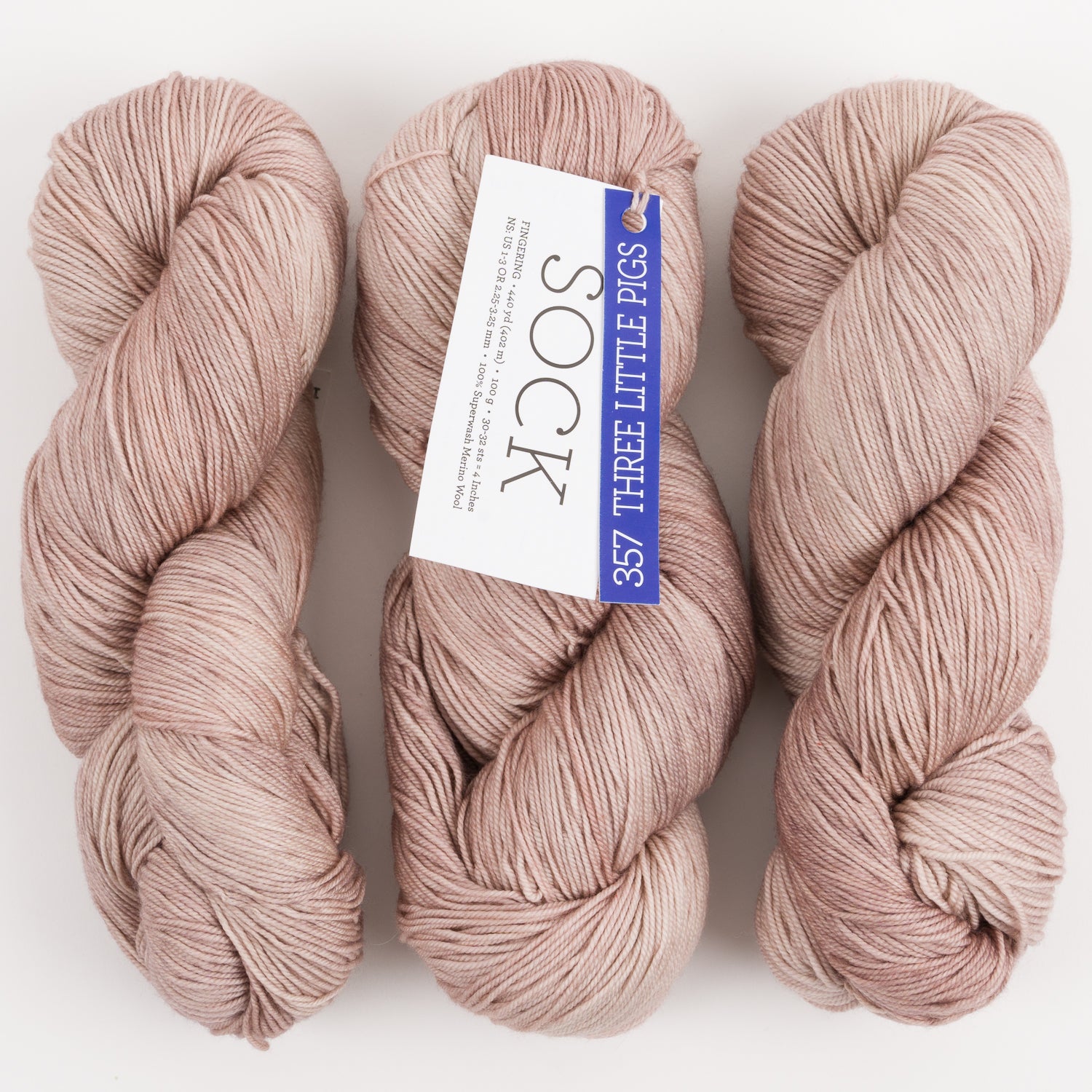 Malabrigo MALABRIGO SOCK - THREE LITTLE PIGS Merino wool Light Fingering pink beige Yarn