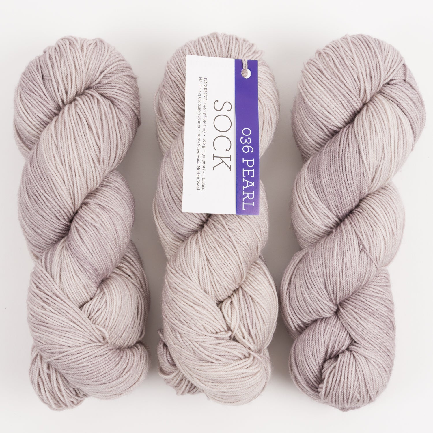 Malabrigo MALABRIGO SOCK - PEARL Merino wool Light Fingering grey Yarn