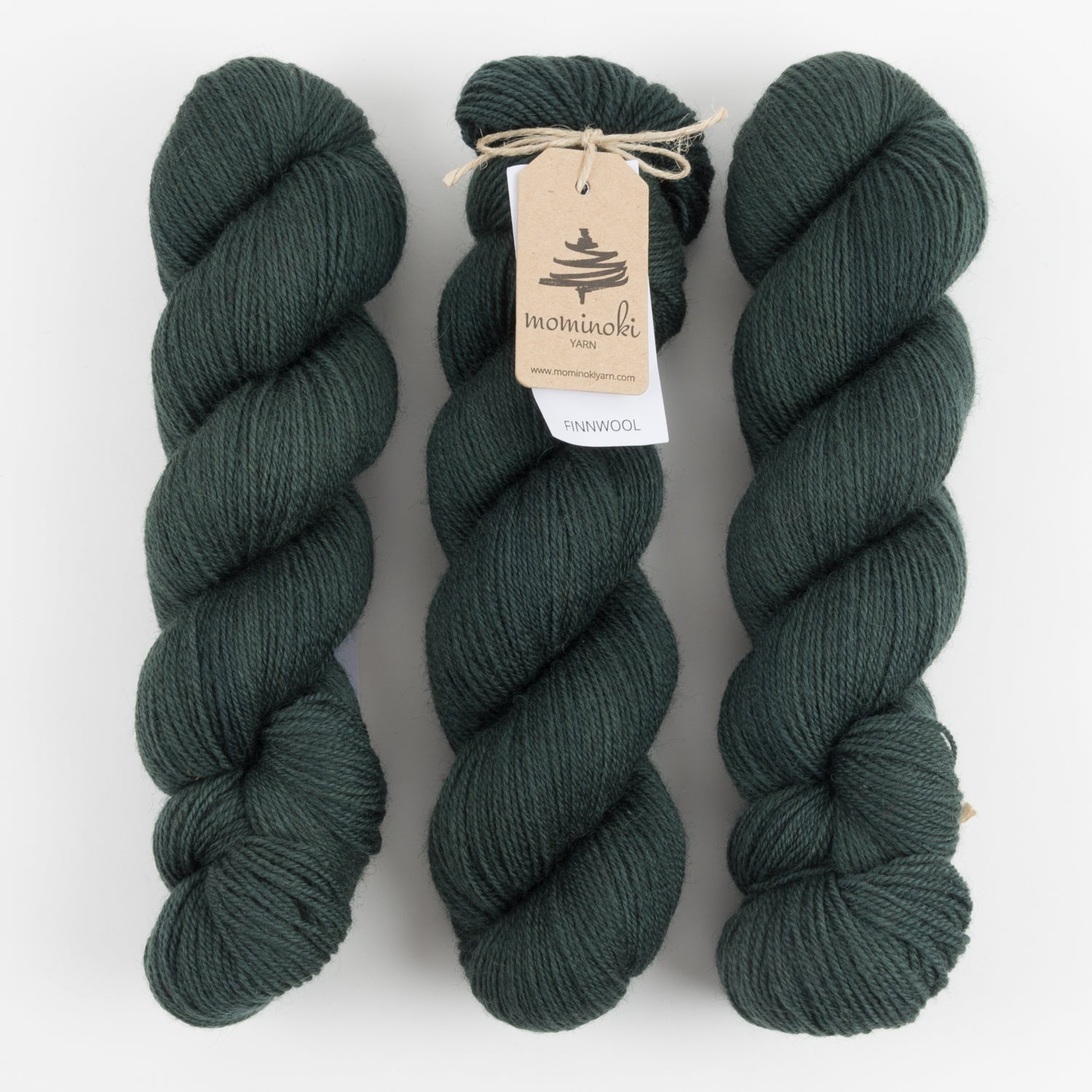 Mominoki Yarn FINNWOOL - SCHWARZWALD Wool Fingering green Yarn