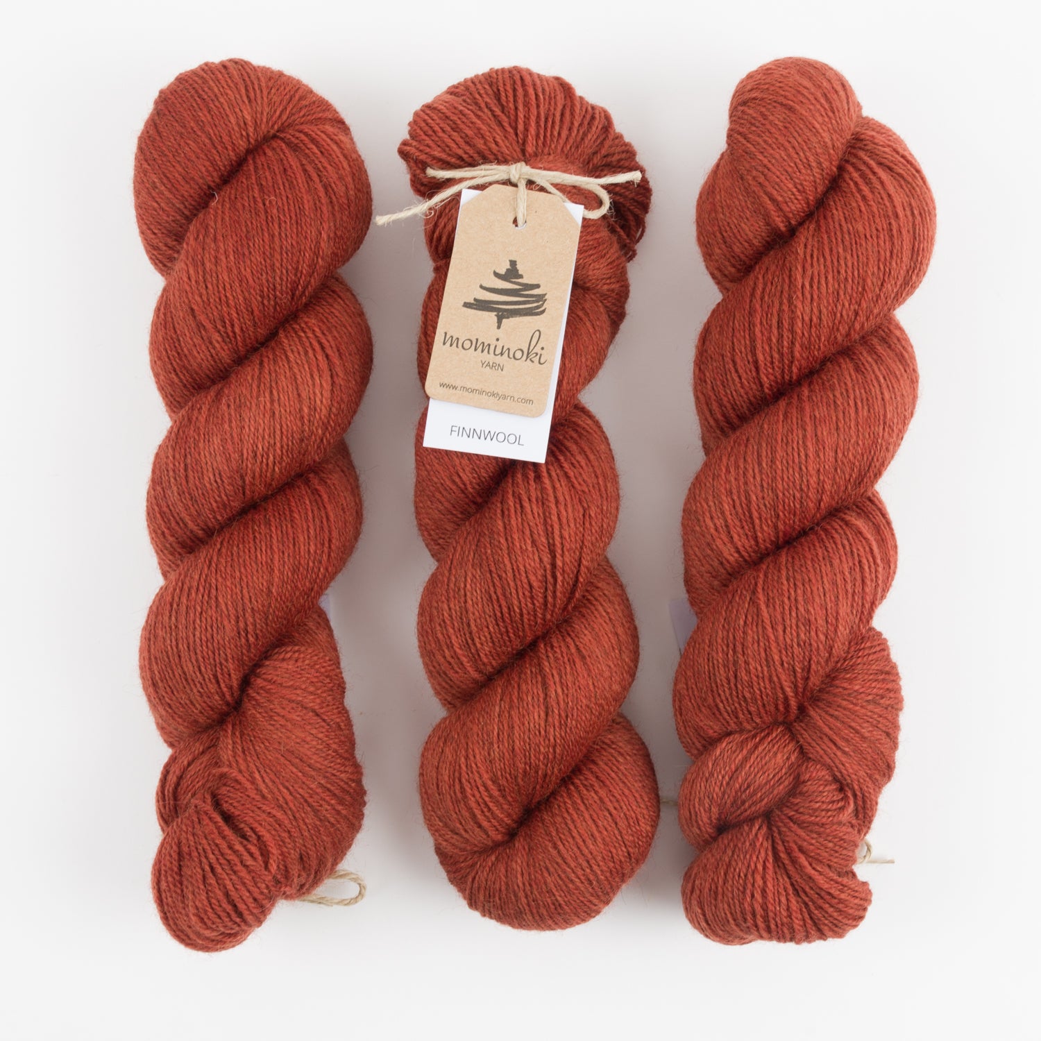 Mominoki Yarn FINNWOOL - TERRACOTTA Wool Fingering brown orange Yarn