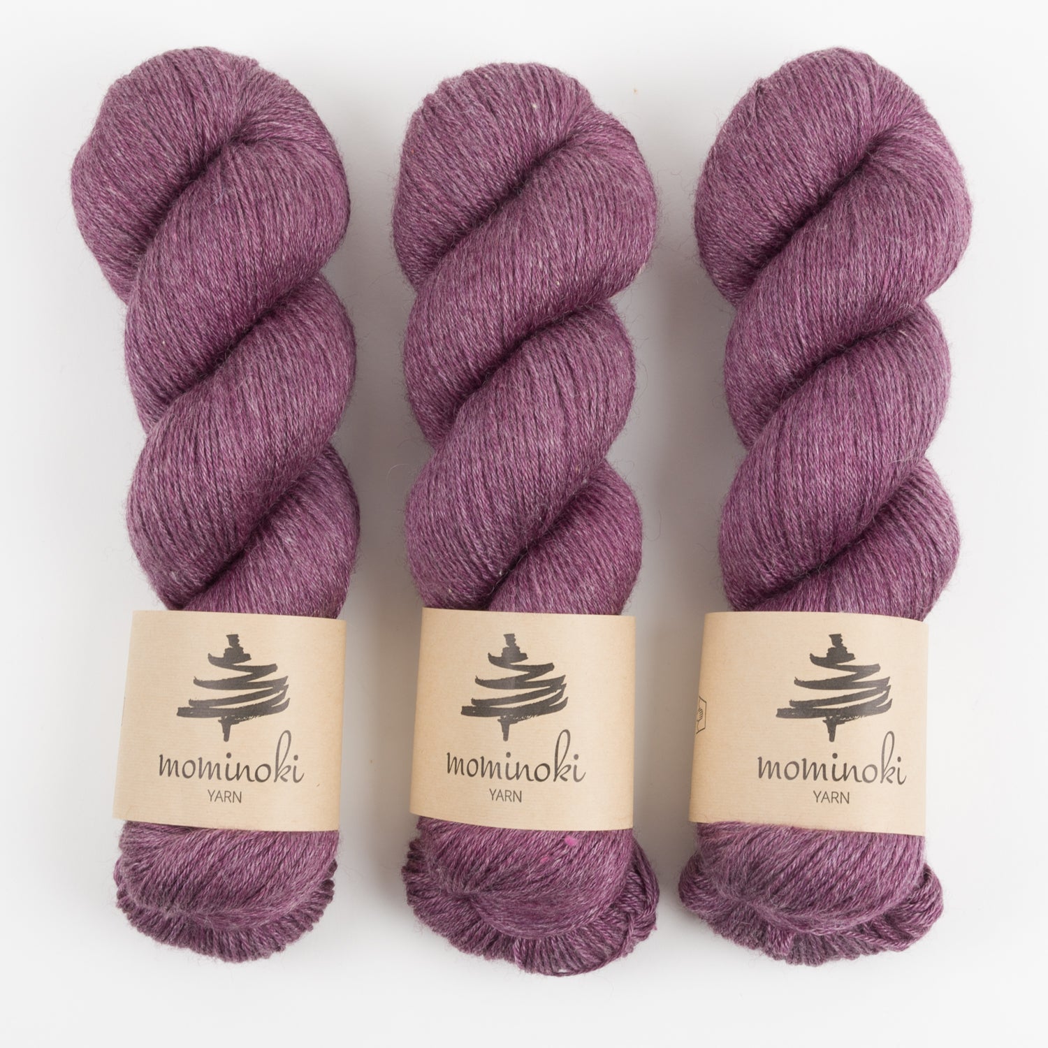 Mominoki Yarn RAMIE SILK - TAWNY PORT Wool Ramie Silk Fingering purple Yarn