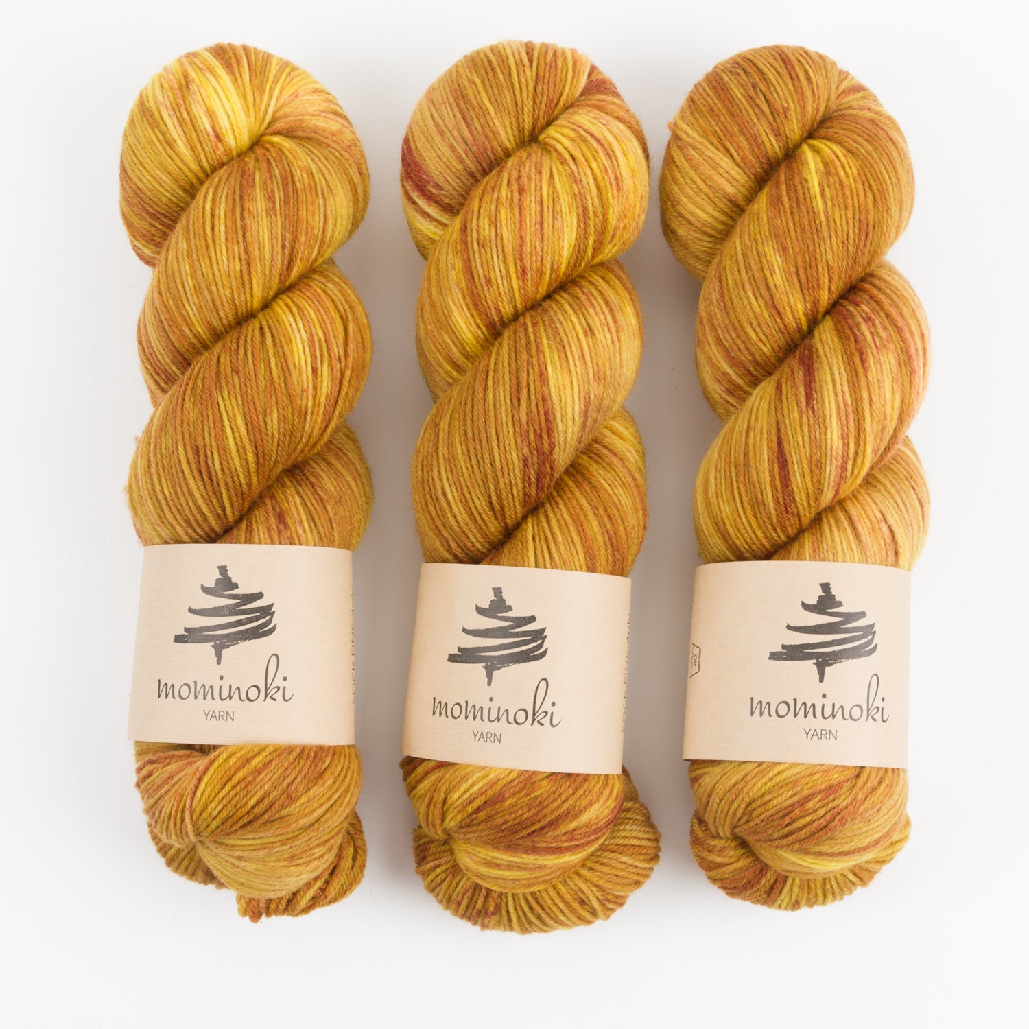 Mominoki Yarn SOCK FINE 4PLY - HONEY BEE Polyamide Merino wool Fingering yellow brown Yarn