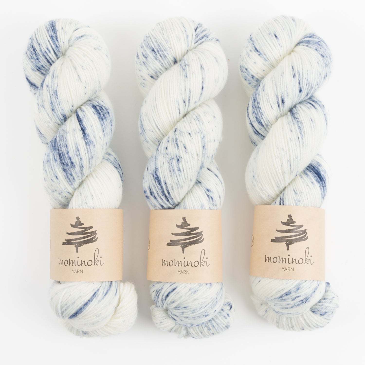 Mominoki Yarn SOCK FINE 4PLY - AZULEJO Polyamide Merino wool Fingering white Yarn