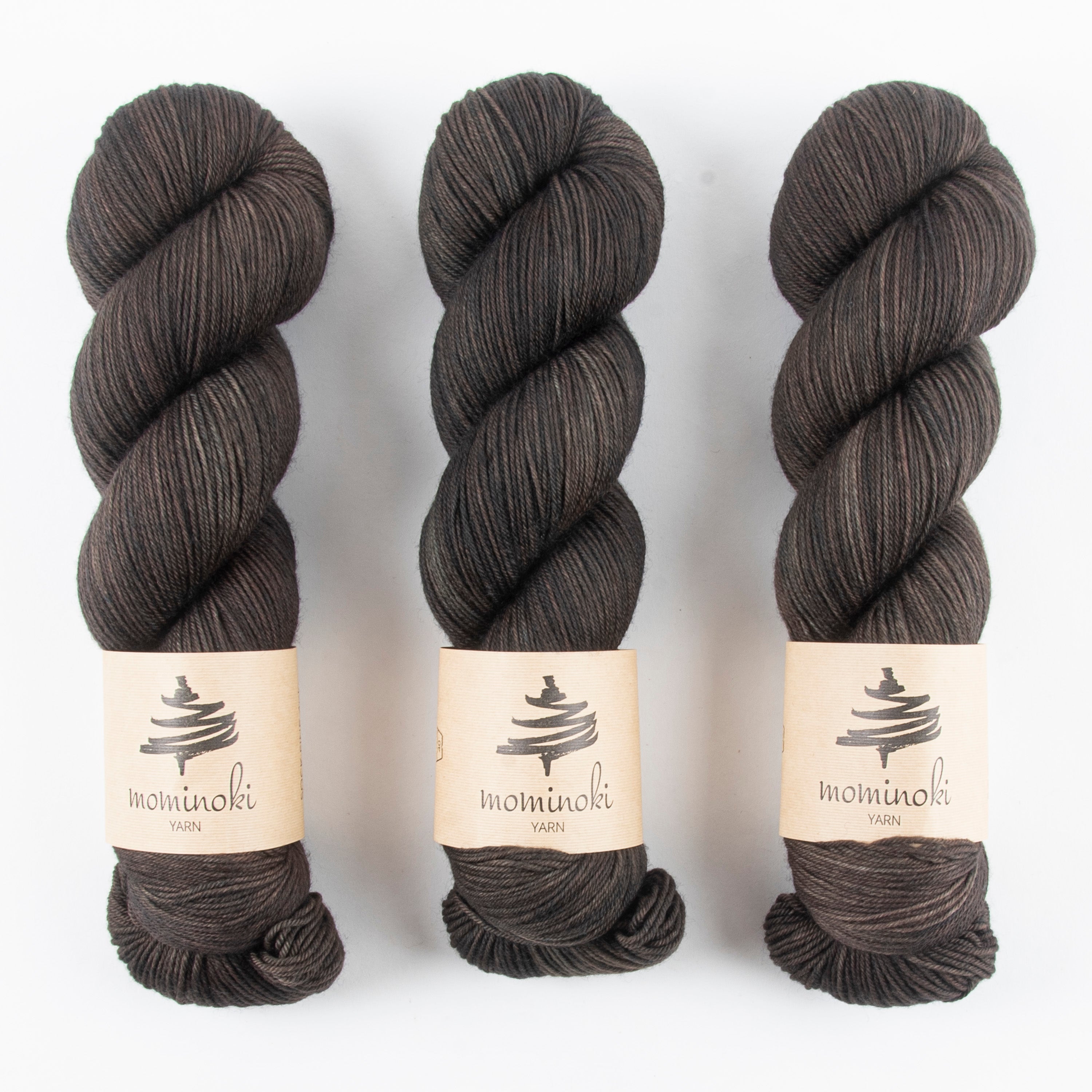 Mominoki Yarn SOCK FINE 4PLY - ESPRESSO Polyamide Merino wool Fingering brown Yarn