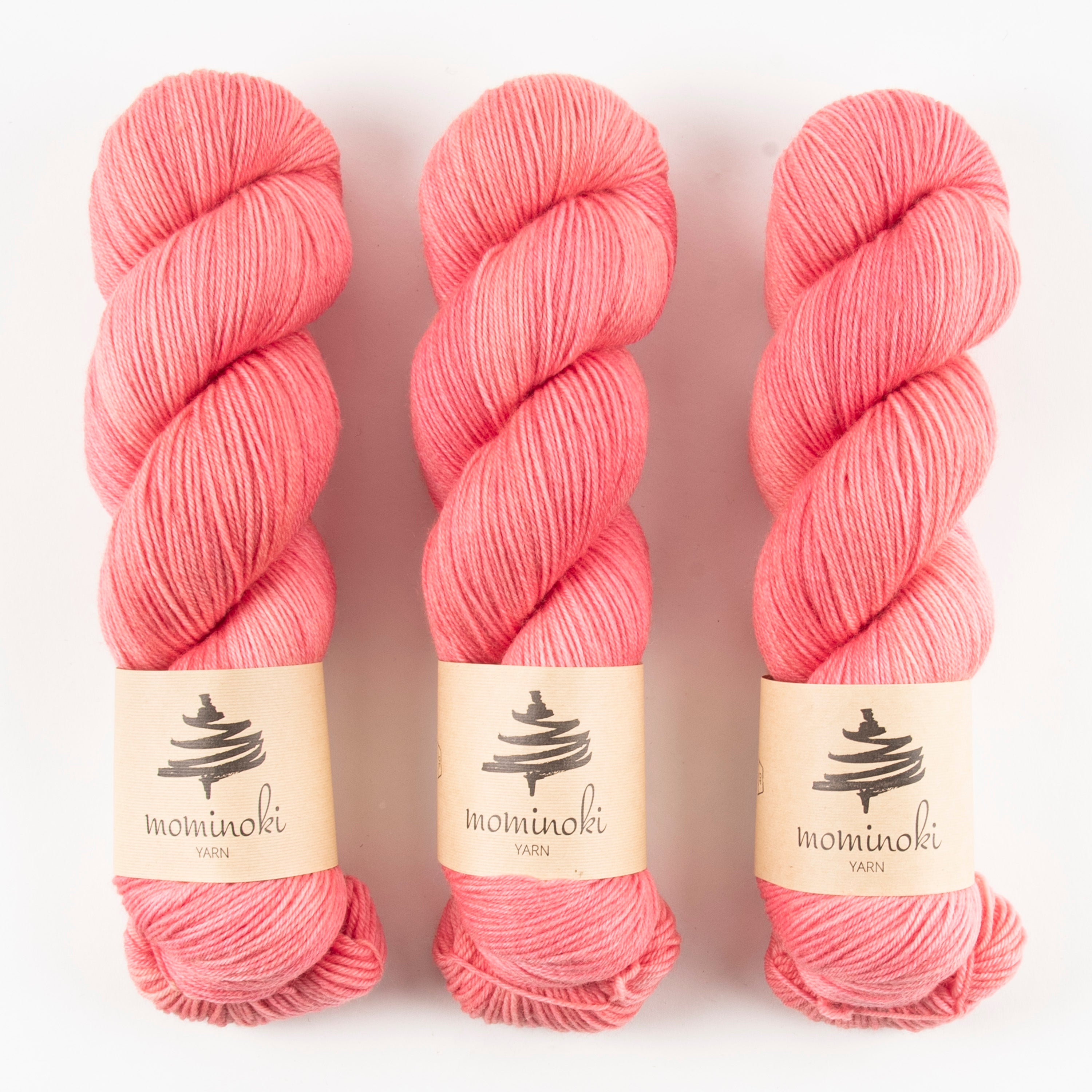 Mominoki Yarn SOCK FINE 4PLY - STRAWBERRY SORBET Polyamide Merino wool Fingering coral Yarn