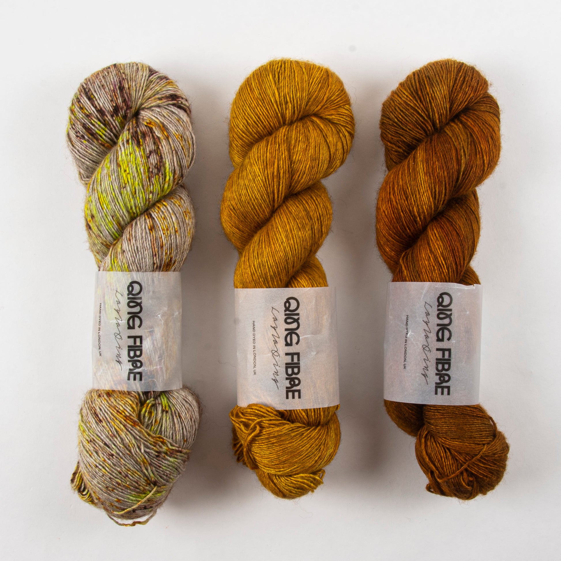 Qing Fibre BISCUIT HONEYCOMB Merino wool Silk Yak Fingering Quick Kits