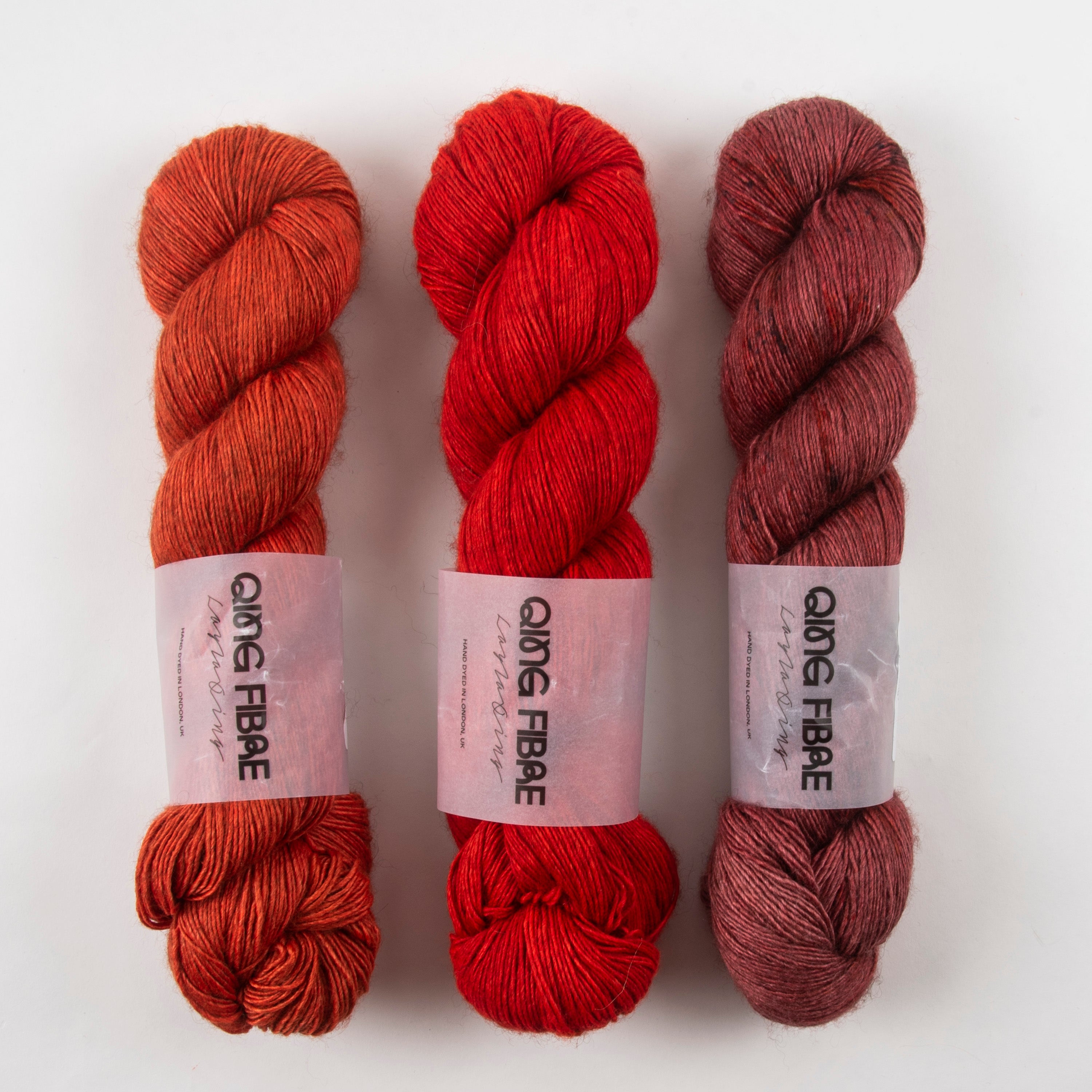 Qing Fibre BRICK FIRAJA Merino wool Silk Yak Fingering Quick Kits