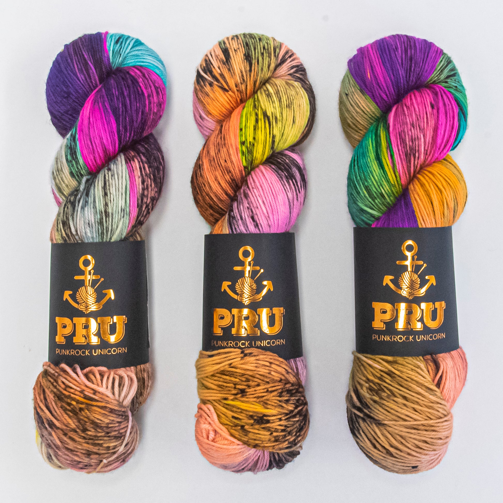 Punk Rock Unicorn SOUL - DIRTY NEON Merino wool Nylon Fingering  Sock multicolour neon Yarn