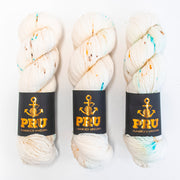 Punk Rock Unicorn SOUL - GOA LIGHT Merino wool Nylon Fingering  Sock white Yarn
