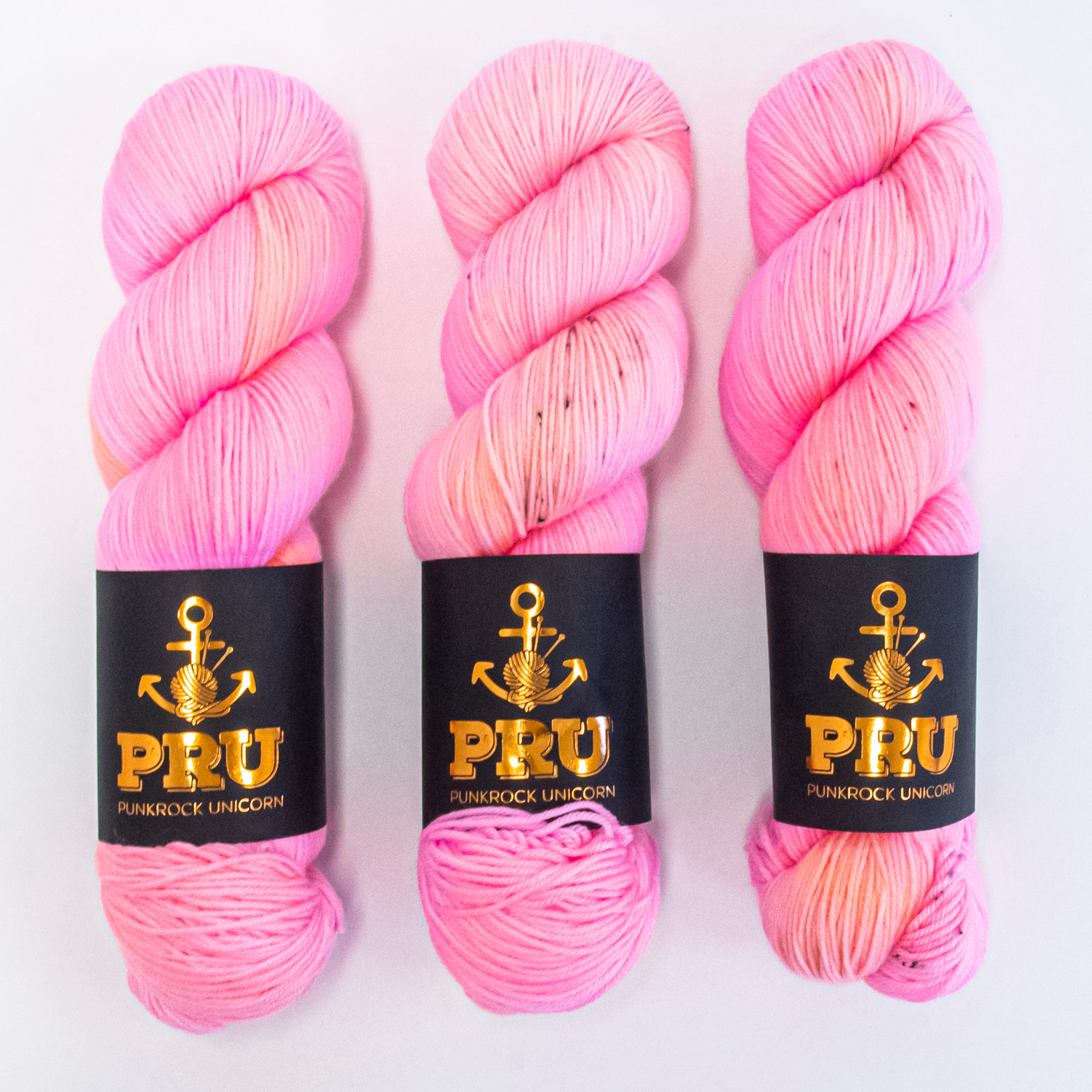 Punk Rock Unicorn SOUL - MEGAPINK Merino wool Nylon Fingering  Sock pink neon Yarn