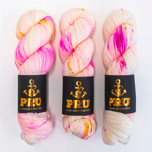 Punk Rock Unicorn SOUL - SHINE Merino wool Nylon Fingering  Sock pink multicolour Yarn