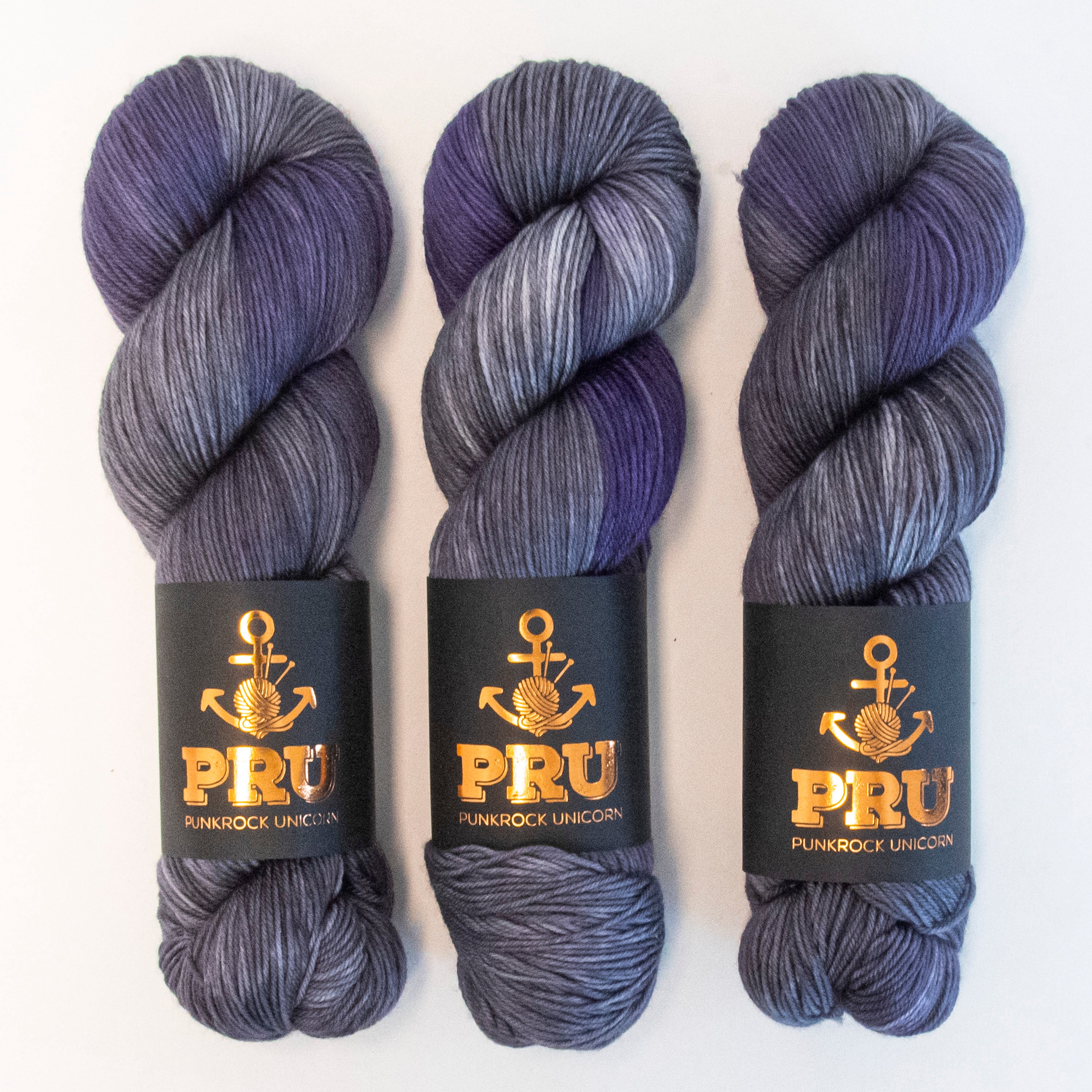 Punk Rock Unicorn SOUL - CLAM Merino wool Nylon Fingering  Sock purple Yarn