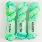 Qing Fibre DASHING SASSY - ACID APPLE Merino wool Fingering neon green Yarn