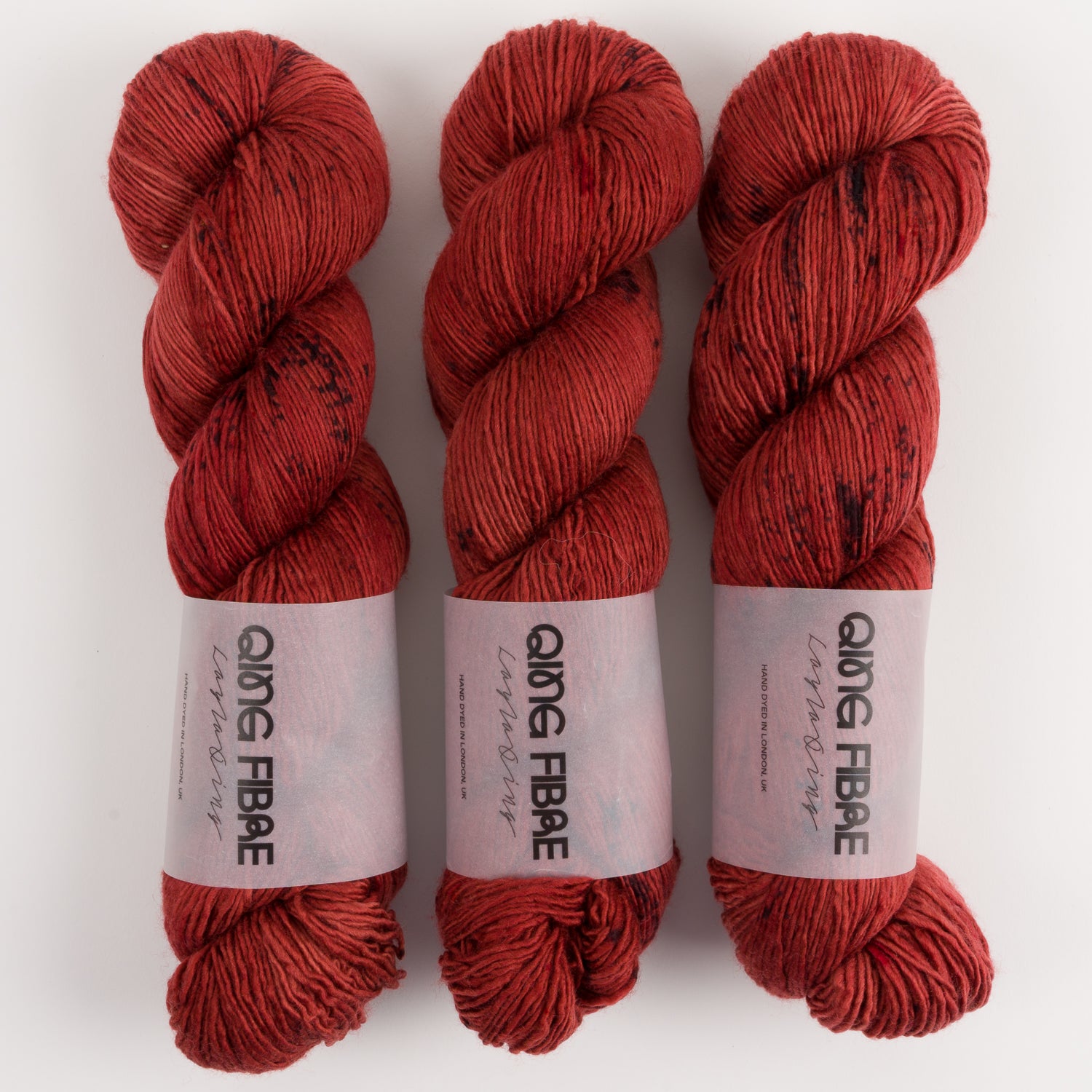 Qing Fibre DASHING SASSY - ANNIE Merino wool Fingering red Yarn