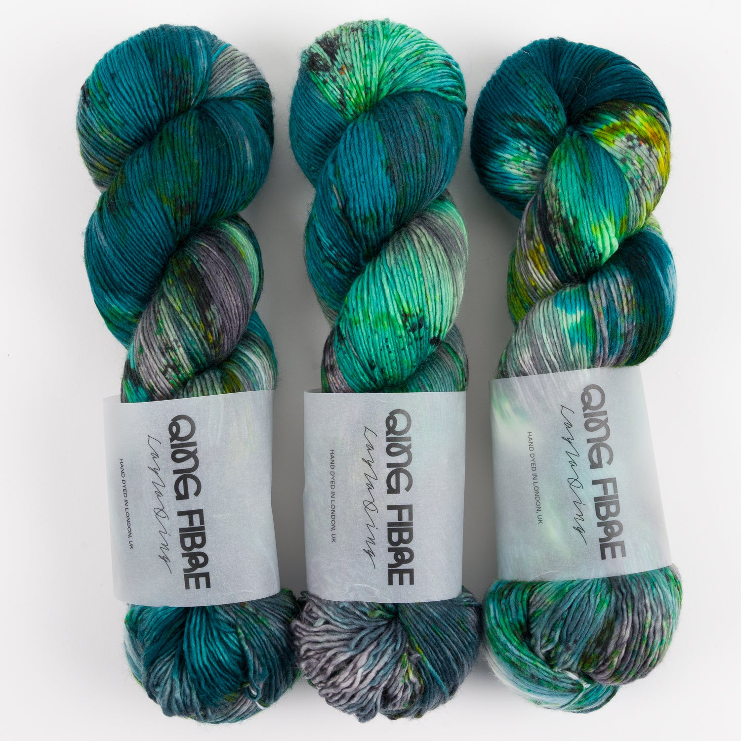 Qing Fibre DASHING SASSY - ASTEROID Merino wool Fingering turquoise Yarn