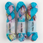 Qing Fibre DASHING SASSY - BAREFOOT Merino wool Fingering blue Yarn