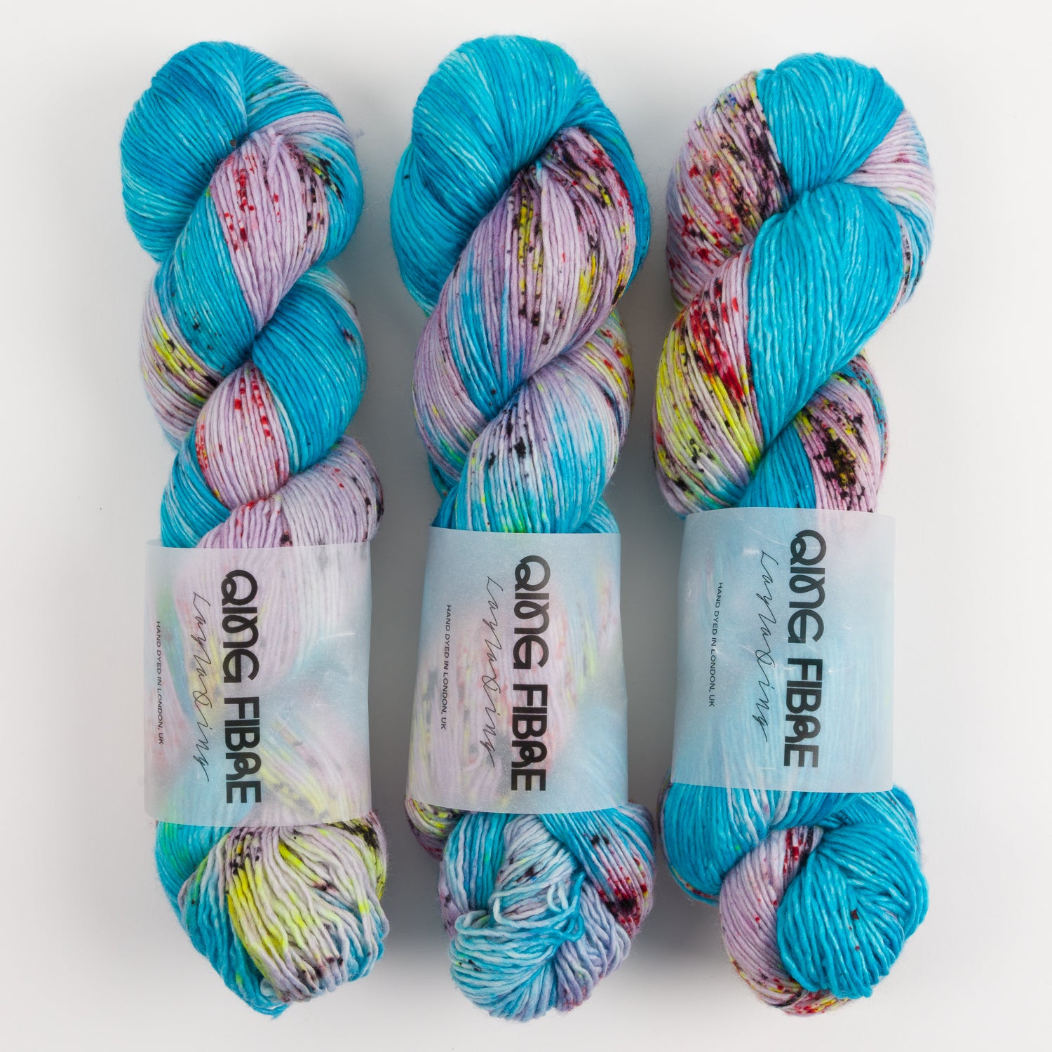 Qing Fibre DASHING SASSY - BAREFOOT Merino wool Fingering blue Yarn