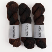 Qing Fibre DASHING SASSY - CAVIAR Merino wool Fingering brown Yarn