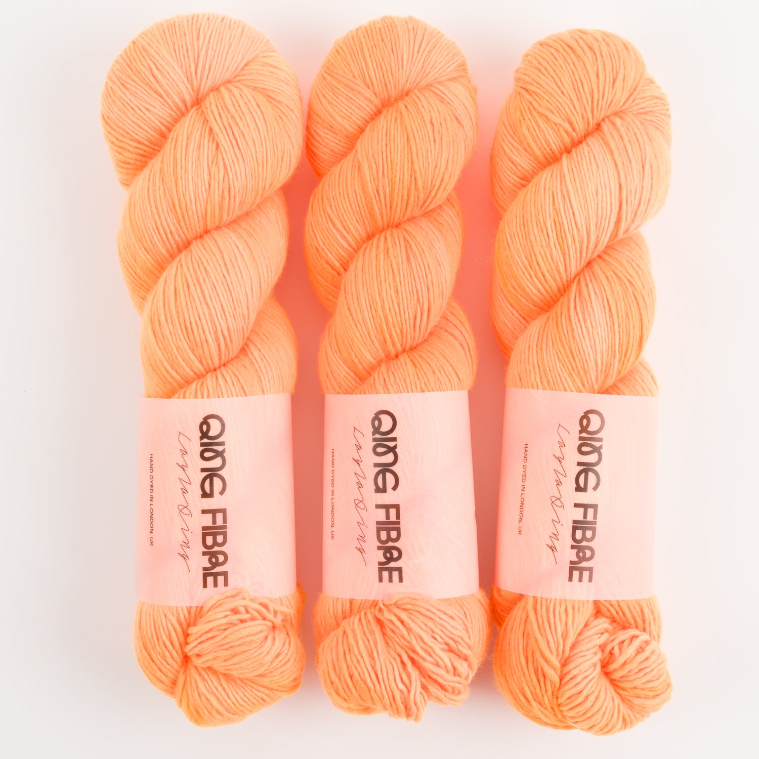 Qing Fibre DASHING SASSY - CHEESE Merino wool Fingering orange Yarn