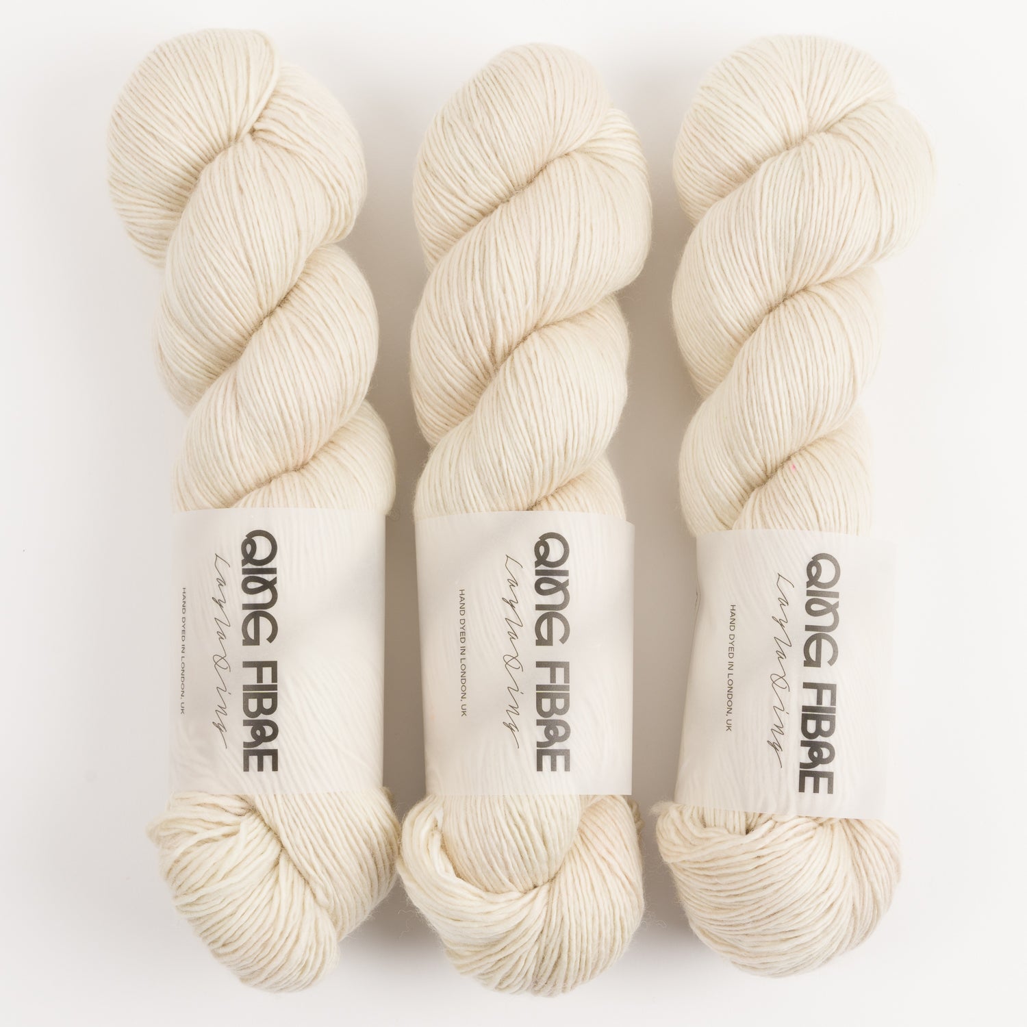 Qing Fibre DASHING SASSY - CREAM Merino wool Fingering cream Yarn