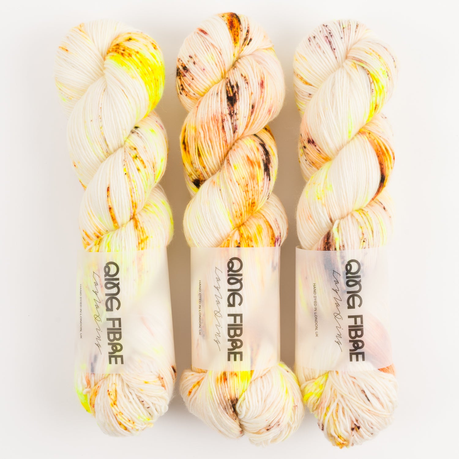 Qing Fibre DASHING SASSY - DAFFODILS Merino wool Fingering cream Yarn