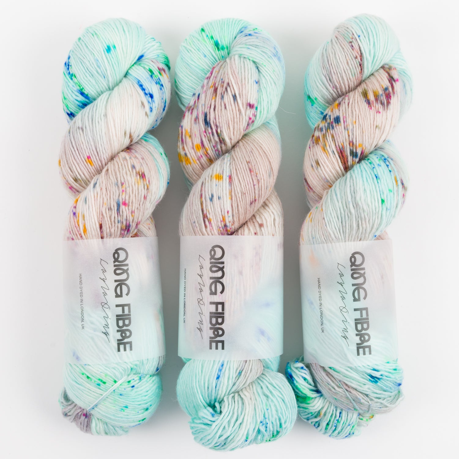 Qing Fibre DASHING SASSY - GLACIER Merino wool Fingering multicolour Yarn