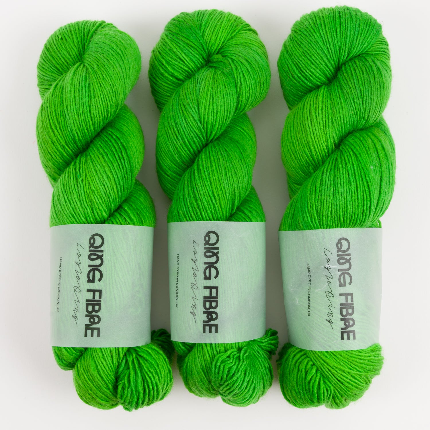 Qing Fibre DASHING SASSY - GRASS Merino wool Fingering green Yarn