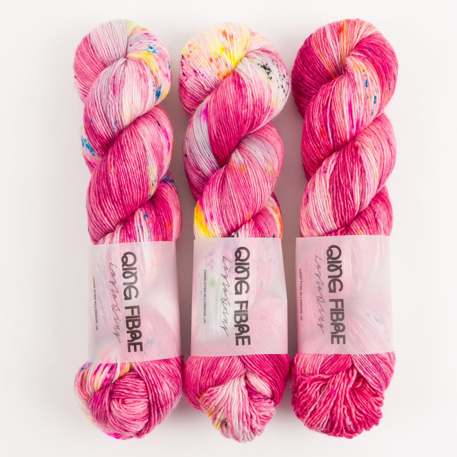 Qing Fibre DASHING SASSY - MARS Merino wool Fingering pink Yarn