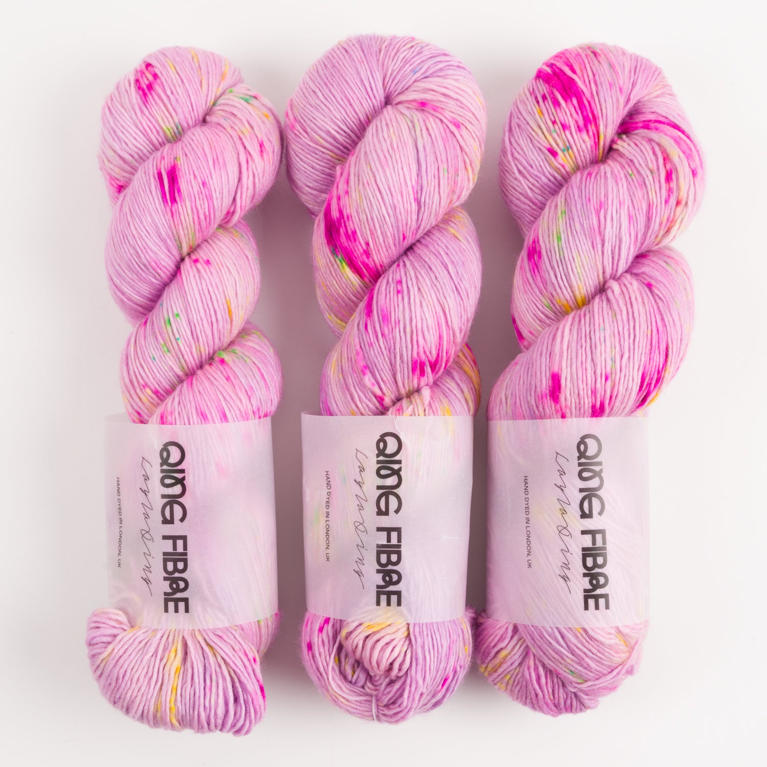 Qing Fibre DASHING SASSY - MILKY WAY Merino wool Fingering pink Yarn