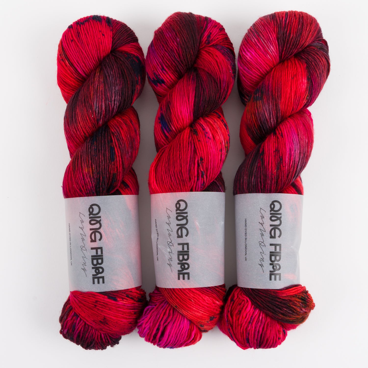 Qing Fibre DASHING SASSY - OBSESSION Merino wool Fingering black Yarn