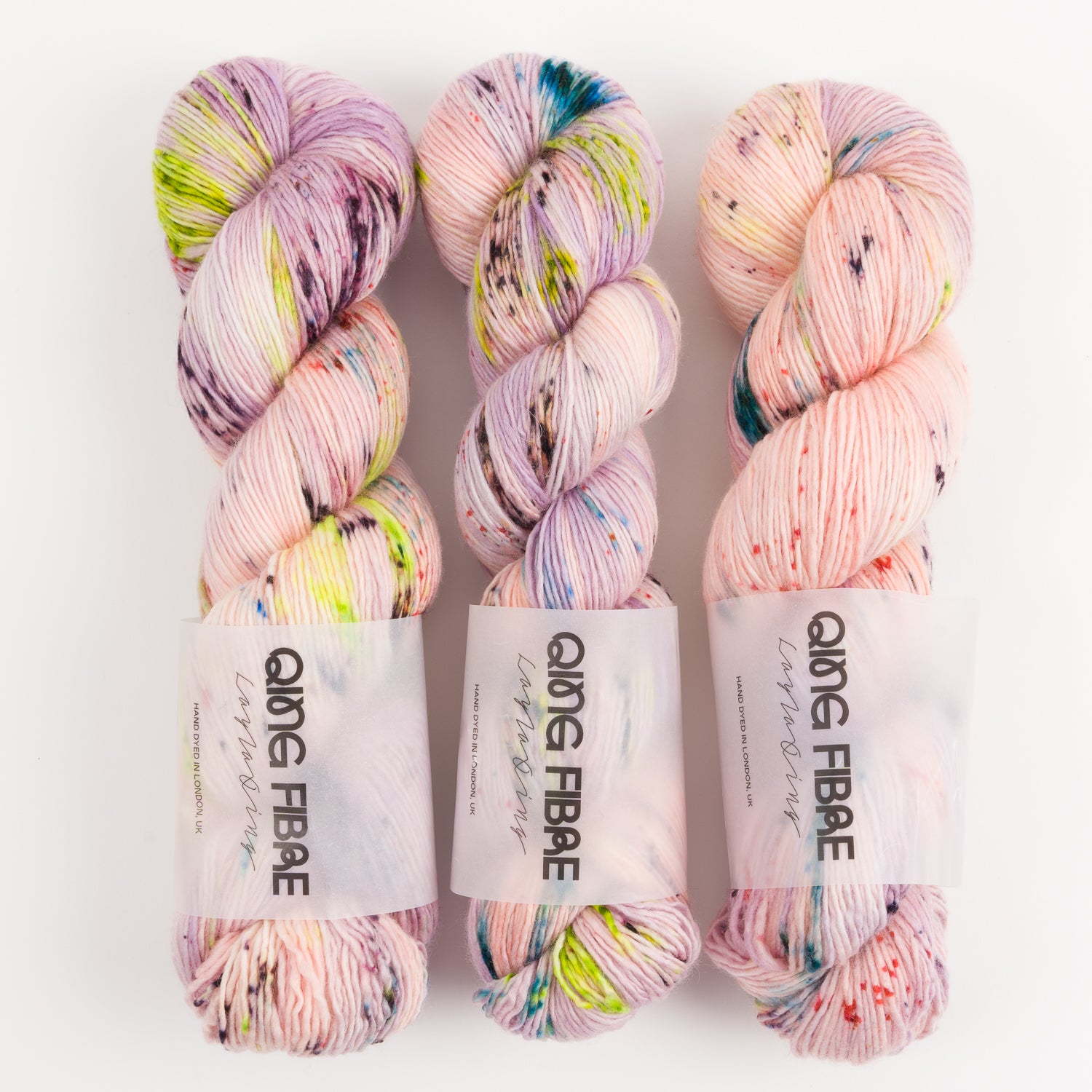 Qing Fibre DASHING SASSY - OYSTER Merino wool Fingering peach pink Yarn