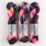 Qing Fibre DASHING SASSY - PANDA Merino wool Fingering multicolour black Yarn
