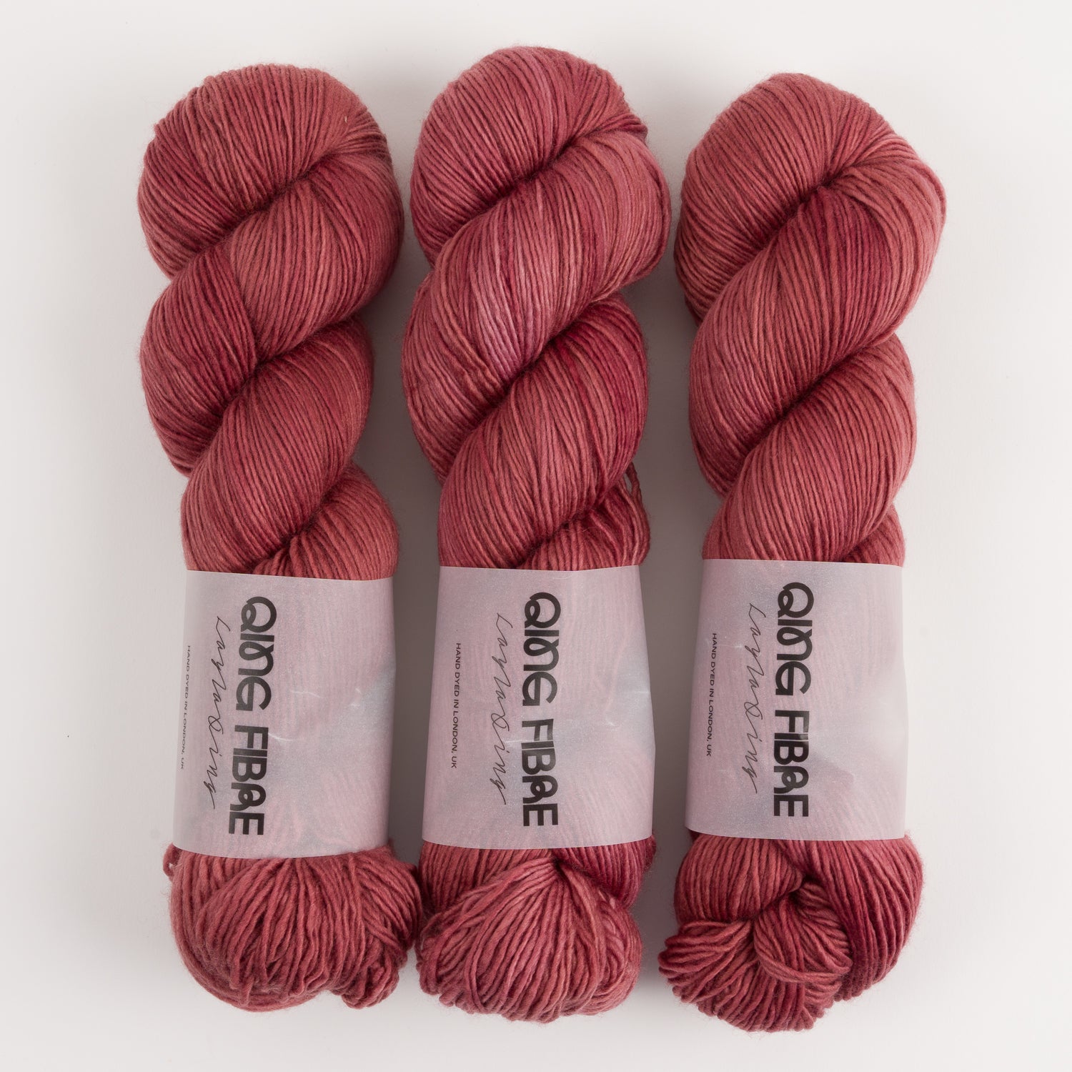 Qing Fibre DASHING SASSY - PEONY Merino wool Fingering pink Yarn