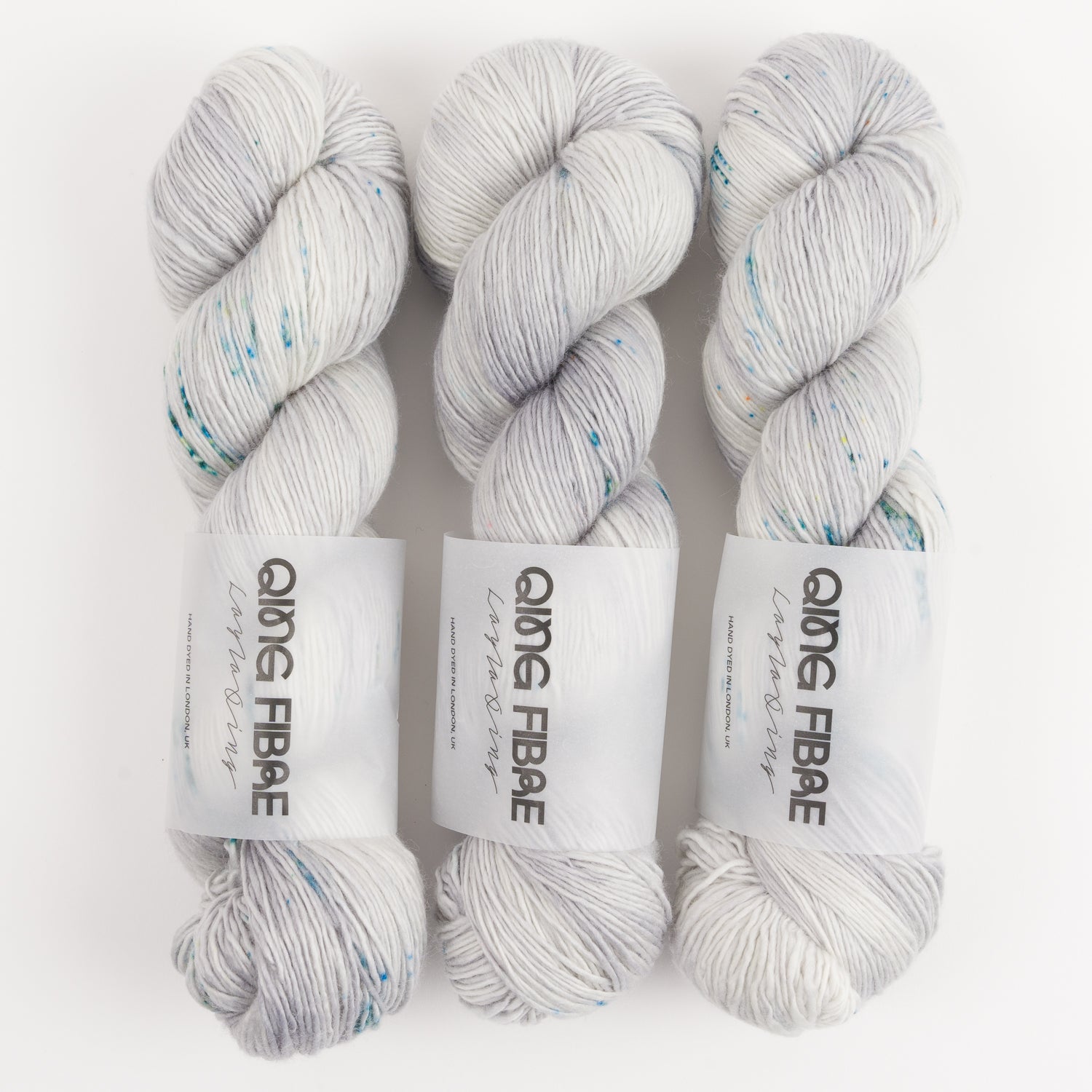 Qing Fibre DASHING SASSY - SEA BREEZE Merino wool Fingering grey Yarn