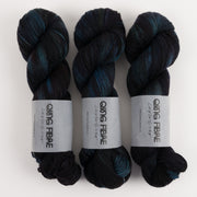 Qing Fibre DASHING SASSY - SOLSTICE Merino wool Fingering blue black Yarn