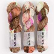 Qing Fibre DASHING SASSY - TAIGA Merino wool Fingering brown multicolour Yarn
