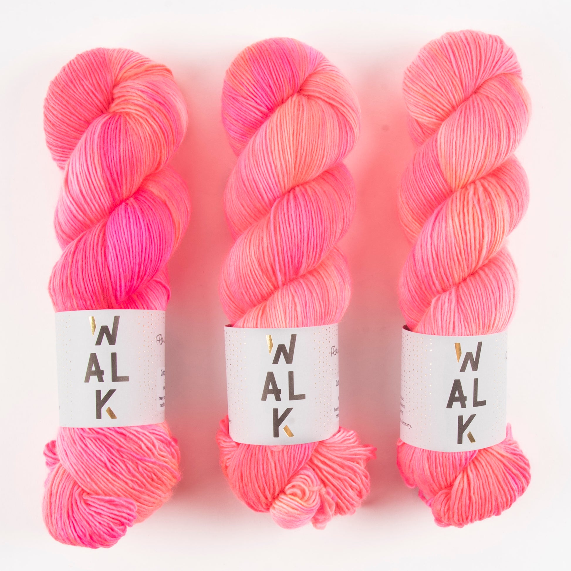 WALK Collection COTTAGE MERINO - FLAMINGO PINK Merino wool Fingering pink neon Yarn
