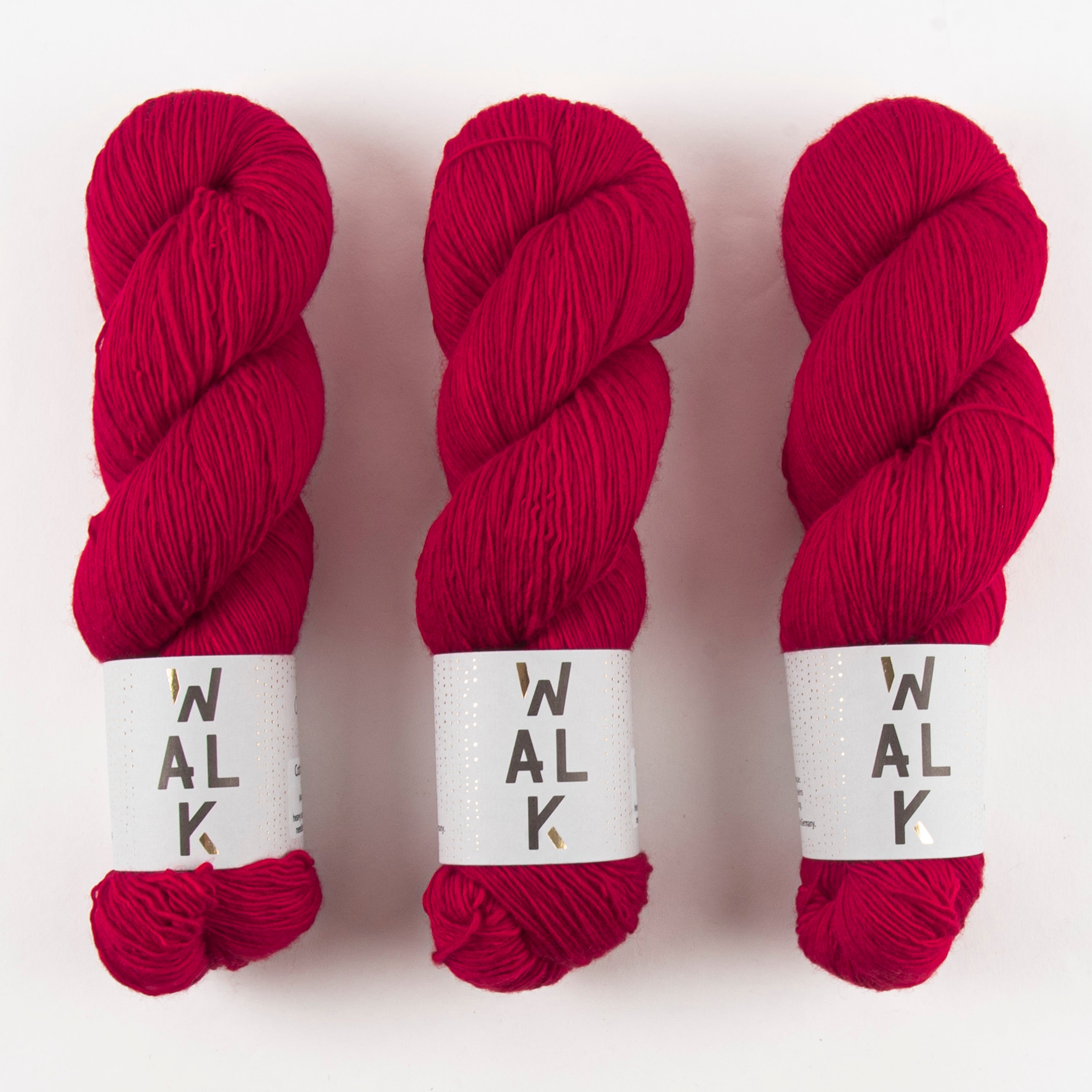 WALK Collection COTTAGE MERINO - CHERRY Merino wool Fingering red Yarn
