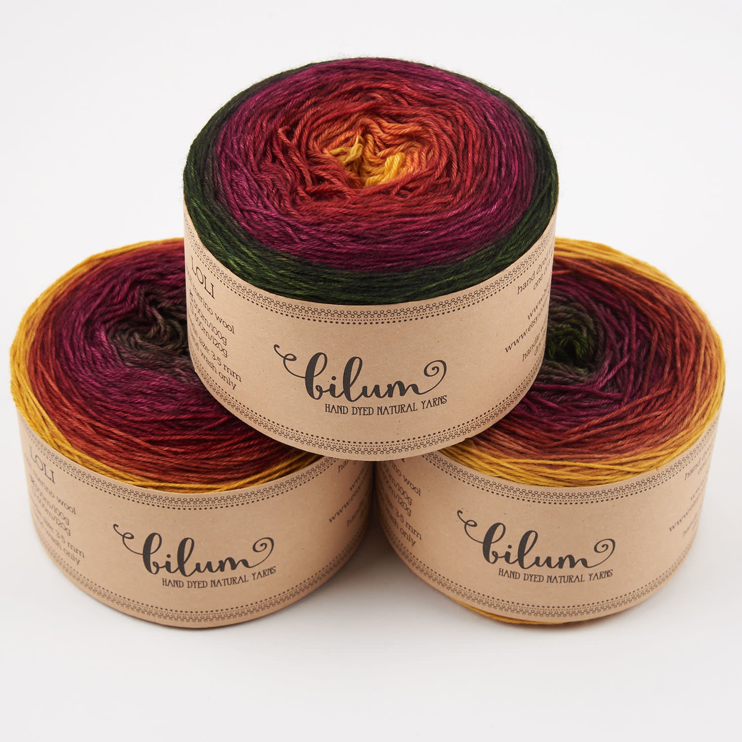 Bilum LOLI - 01 ANGI Merino wool Fingering yellow fuchsia Yarn