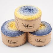 Bilum LOLI - 04 LORINE Merino wool Fingering yellow blue Yarn