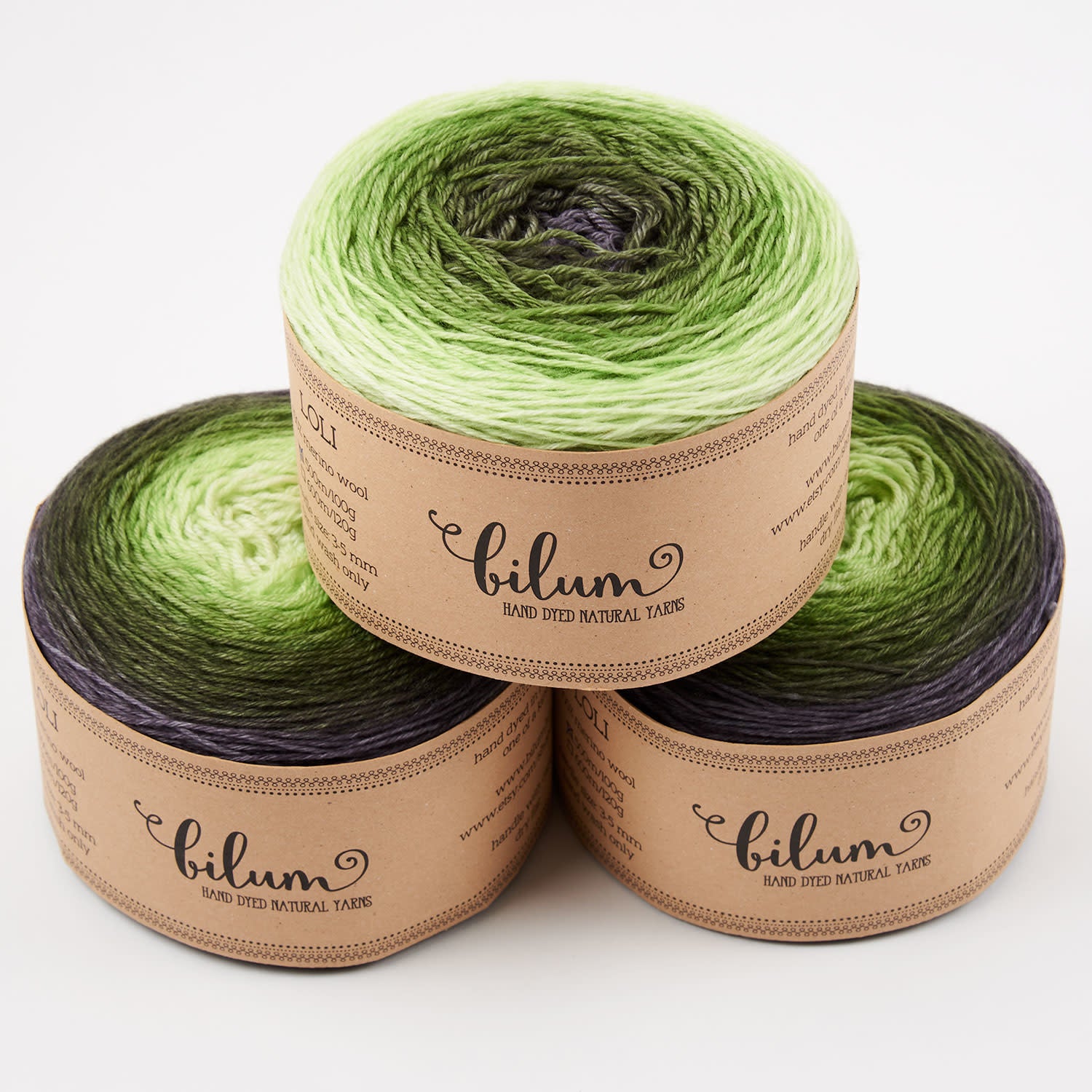 Bilum LOLI - 09 LEÓ Merino wool Fingering green Yarn