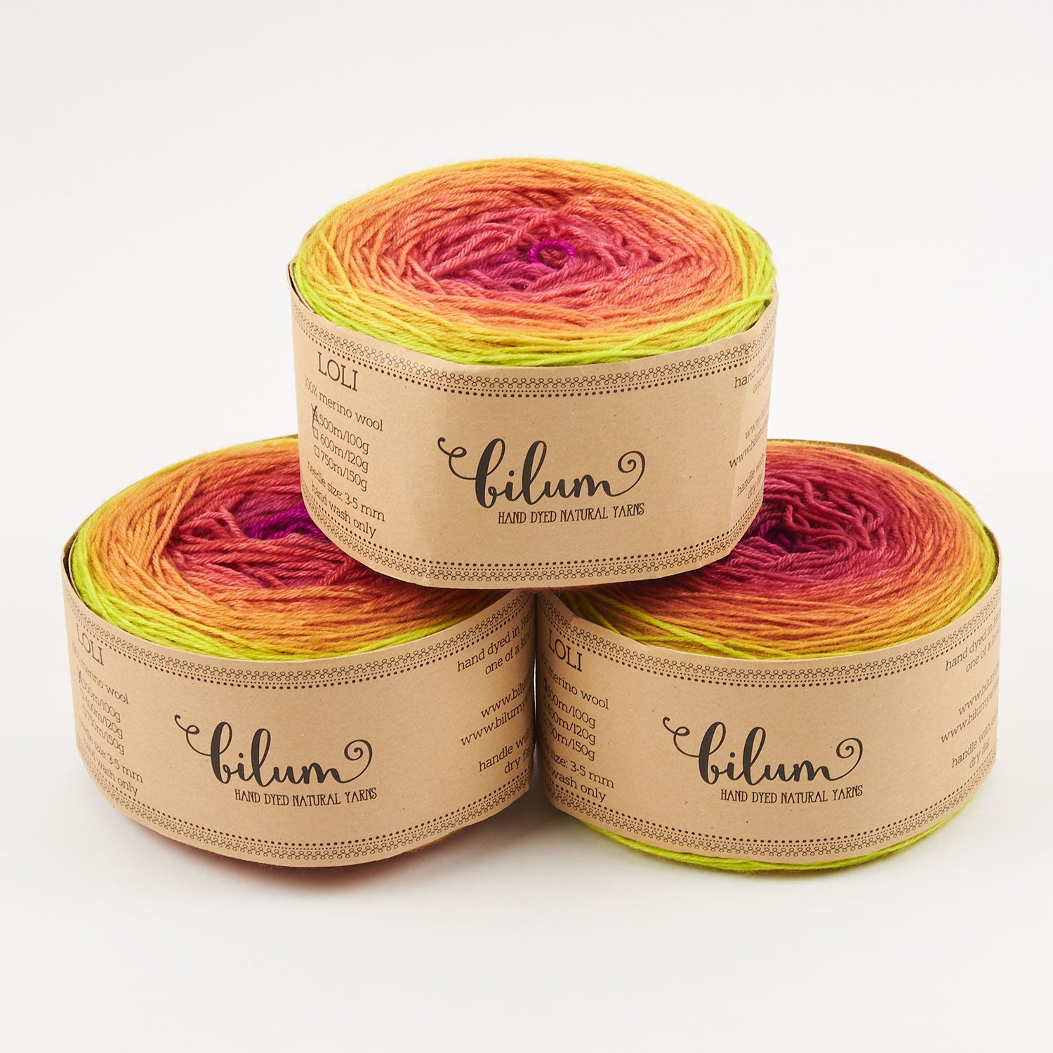 Bilum LOLI - 123 LUCA Merino wool Fingering rainbow multicolour Yarn