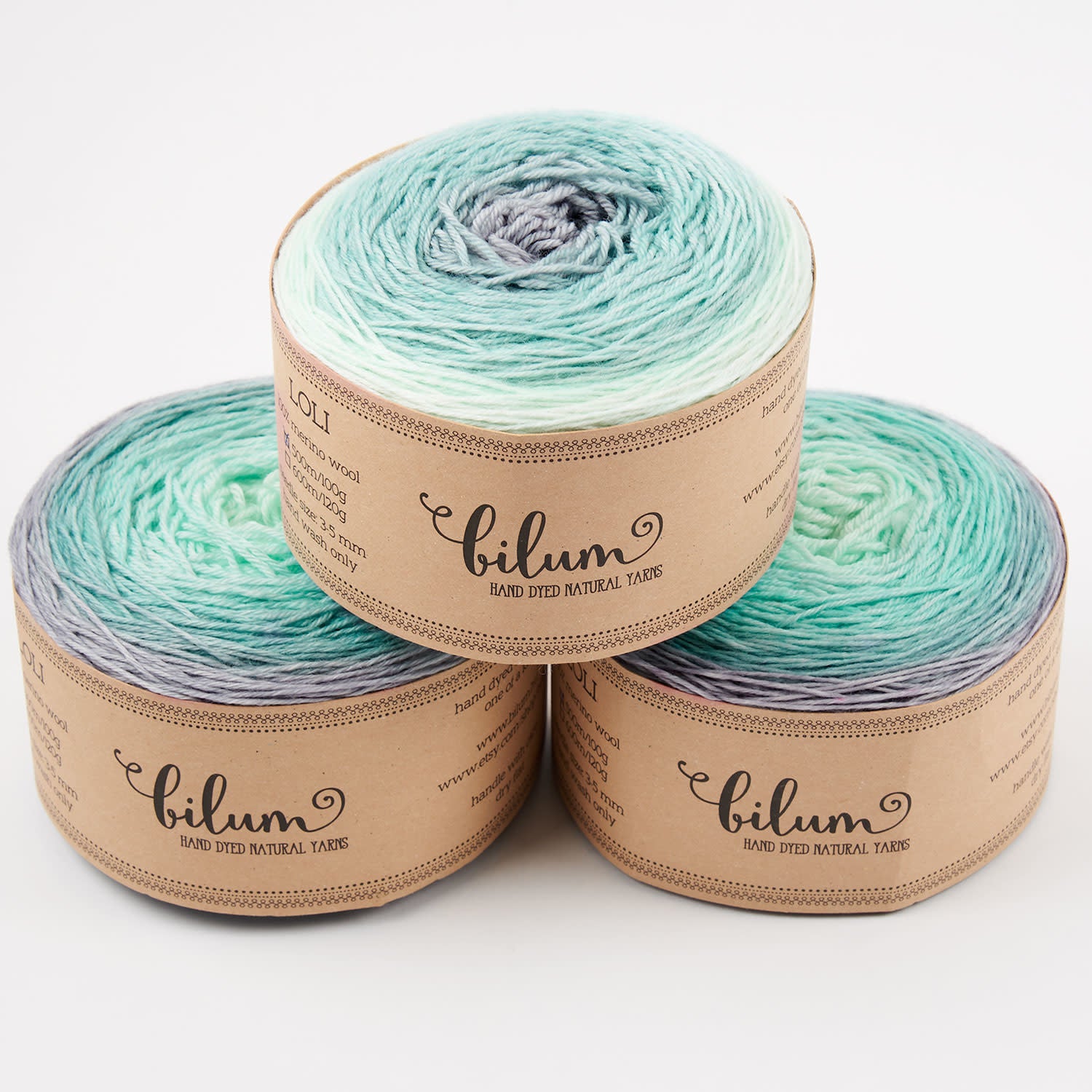 Bilum LOLI - 13 ÁRON Merino wool Fingering blue Yarn