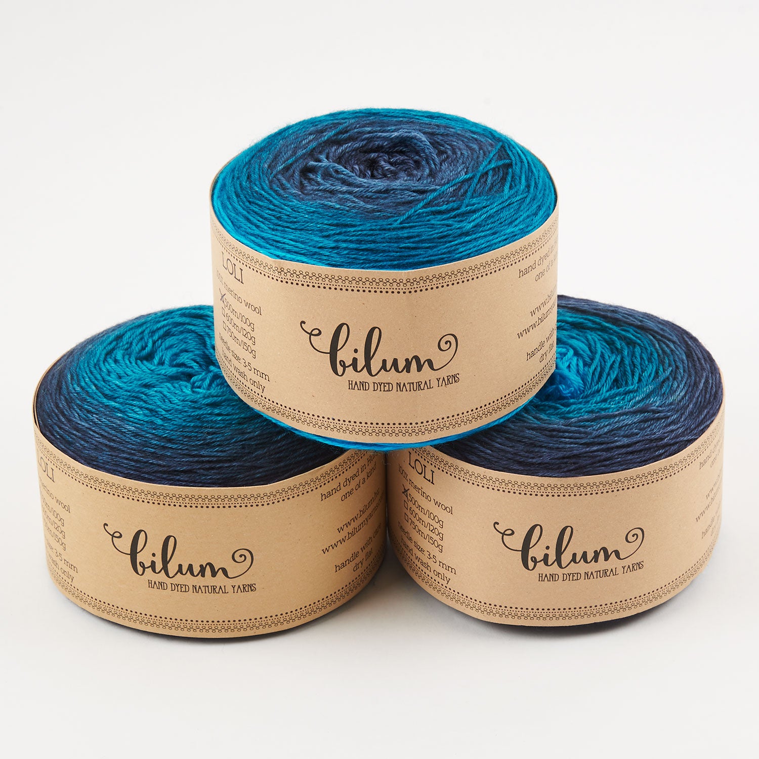 Bilum LOLI - 163 PÉTER Merino wool Fingering blue Yarn
