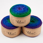 Bilum LOLI - 20 MERSE Merino wool Fingering blue multicolor Yarn