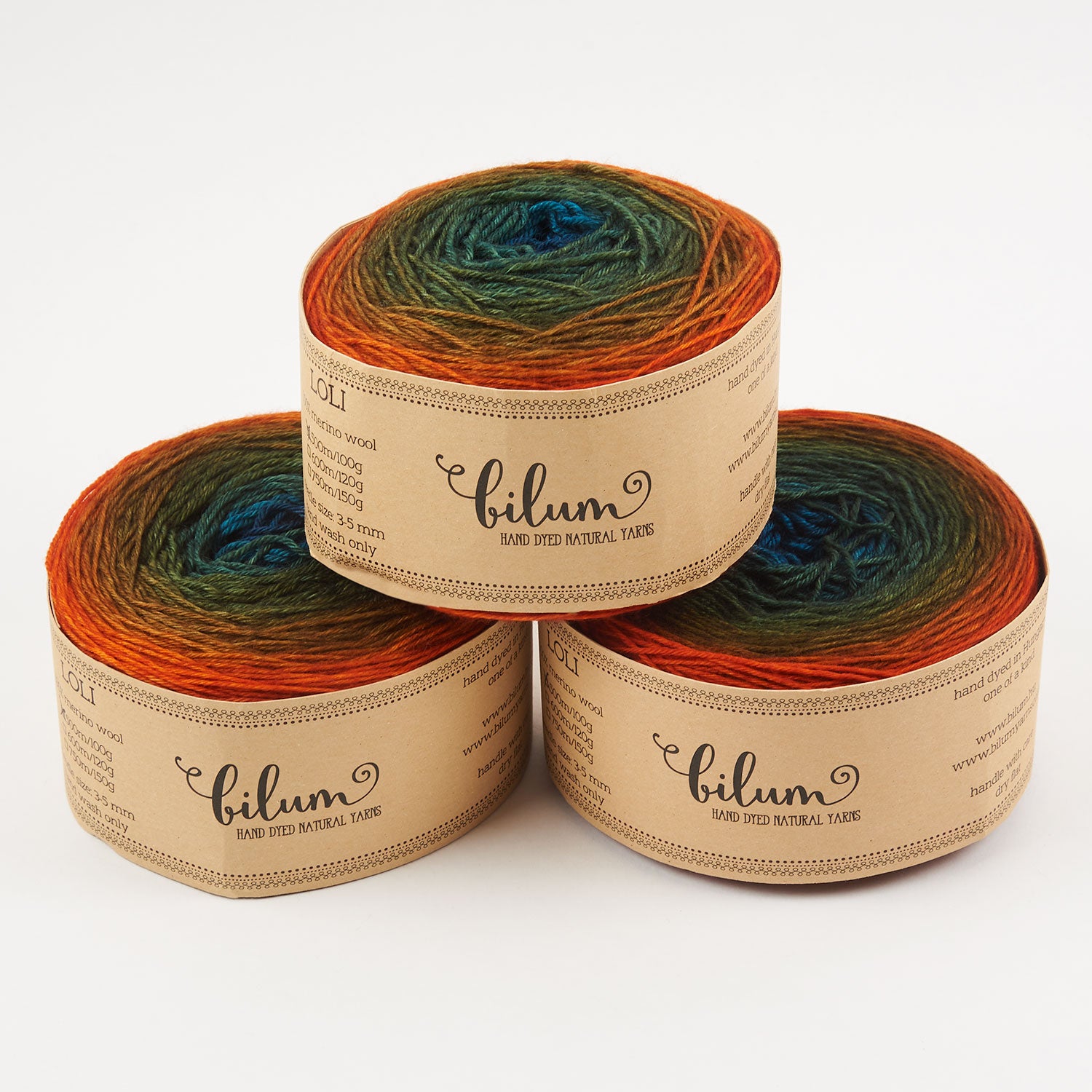 Bilum LOLI - 279 MELINDA Merino wool Fingering orange multicolor Yarn