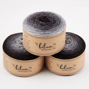 Bilum LOLI - 30 SZILÁRD Merino wool Fingering black grey Yarn