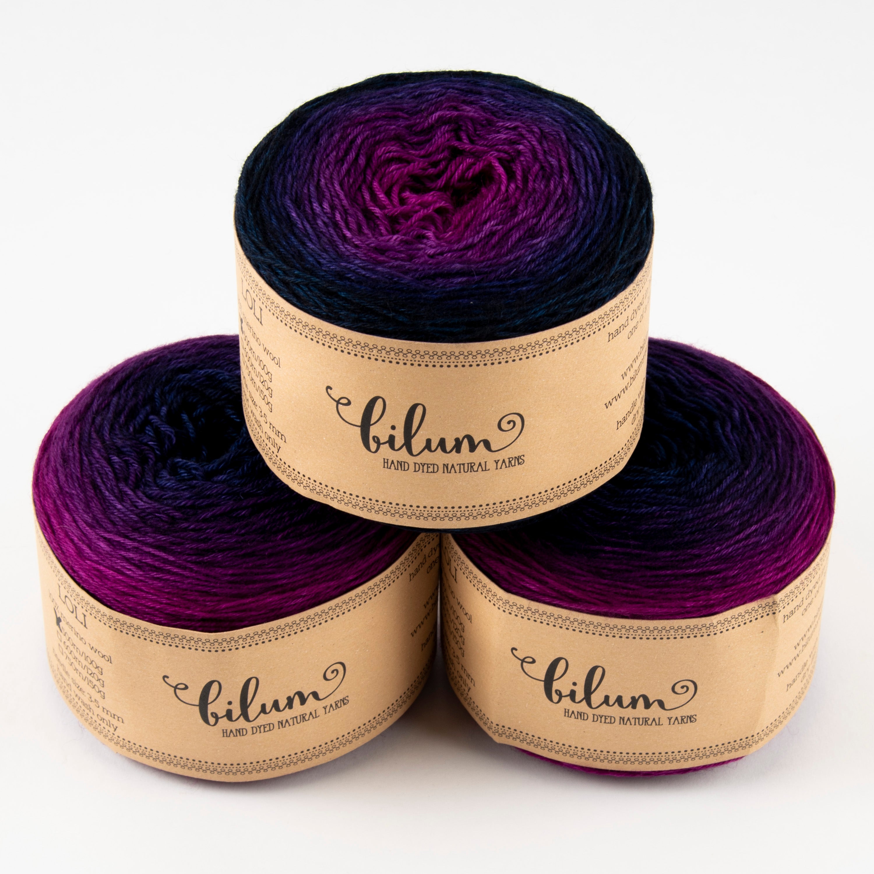 Bilum LOLI - 311 JUNIPER Merino wool Fingering purple multicolour Yarn