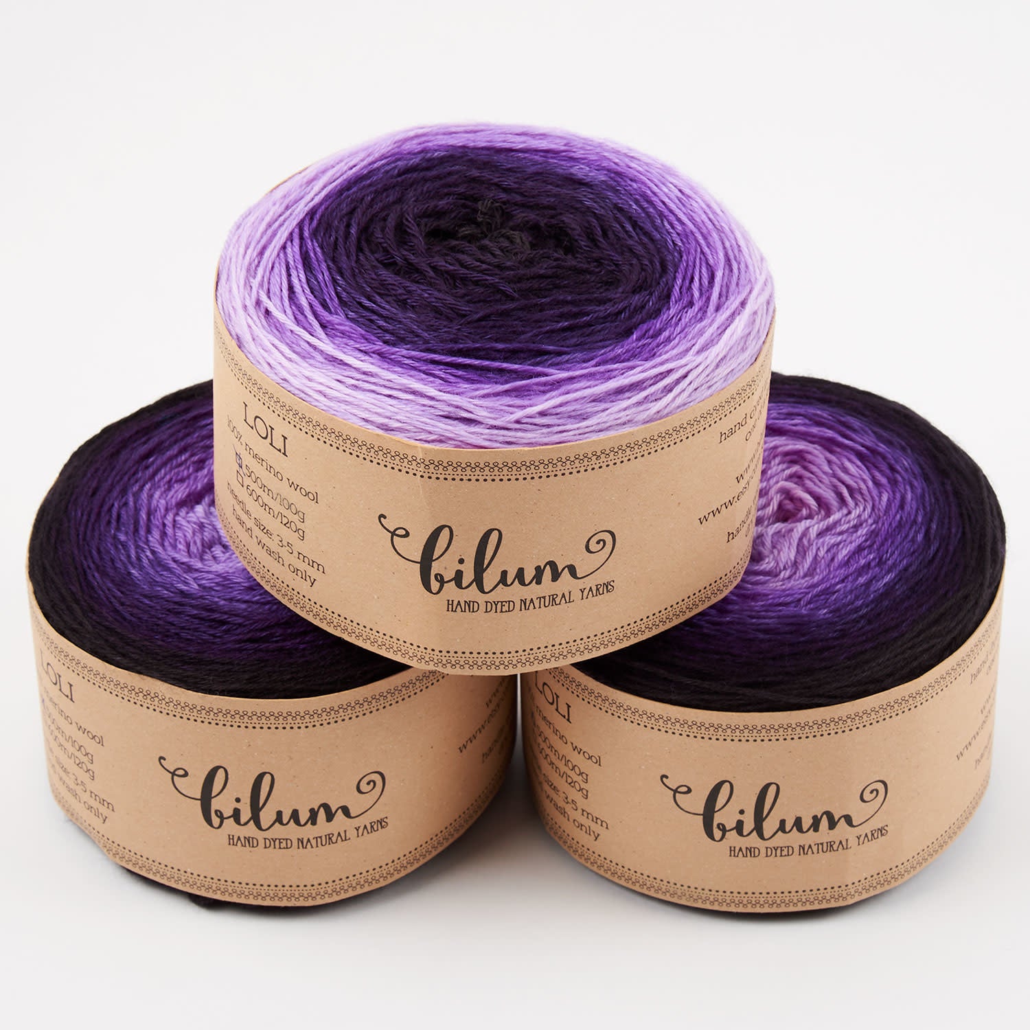 Bilum LOLI - 33 IBOLYA Merino wool Fingering purple multicolour Yarn