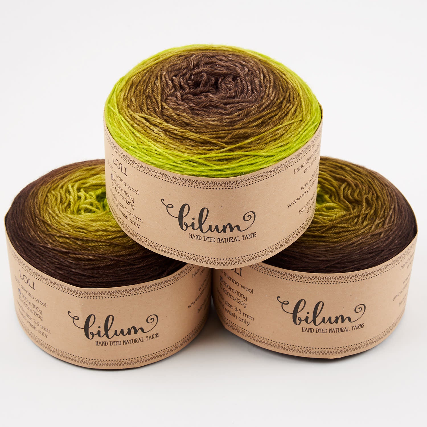 Bilum LOLI - 35 BENO Merino wool Fingering green Yarn